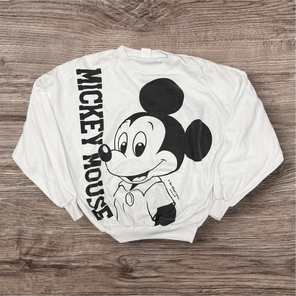 Vintage Disney Mickey Mouse MENS XL Oversized Graphic Sweatshirt White